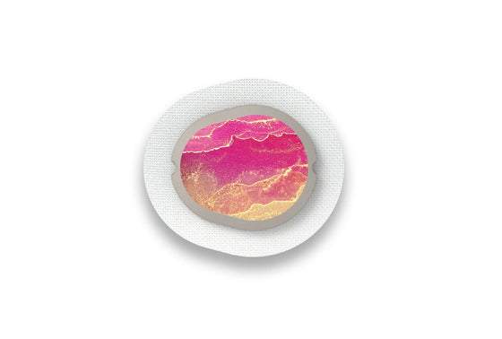 Pink Marble Sticker for Dexcom G7 diabetes supplies and insulin pumps