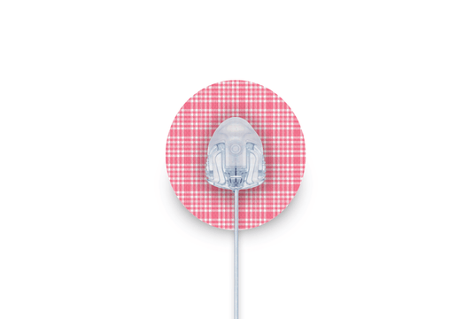 Pink Plaid Patch - Autosoft 90 for Single diabetes supplies and insulin pumps