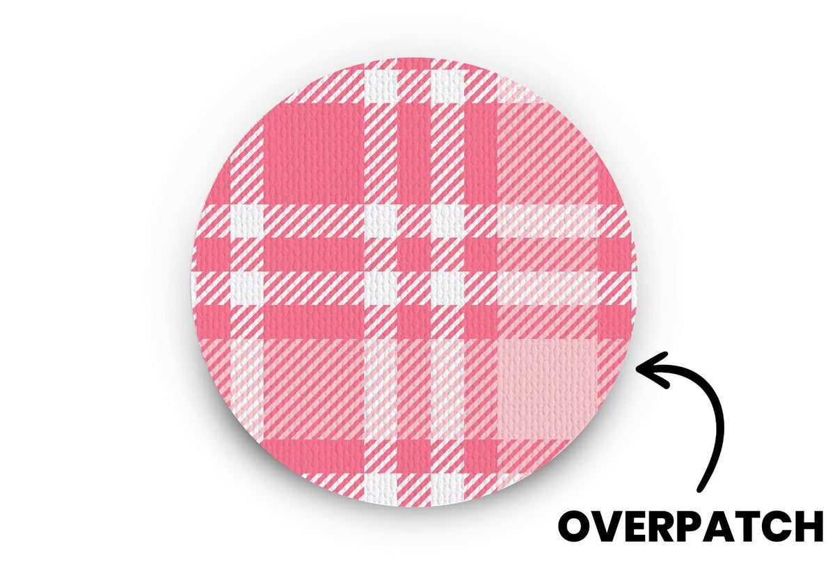 Pink Plaid Patch - Overpatches for Single diabetes supplies and insulin pumps
