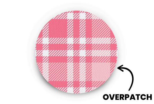 Pink Plaid Patch - Overpatches for Single diabetes supplies and insulin pumps