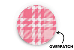 Pink Plaid Patch - Overpatches for Single diabetes supplies and insulin pumps