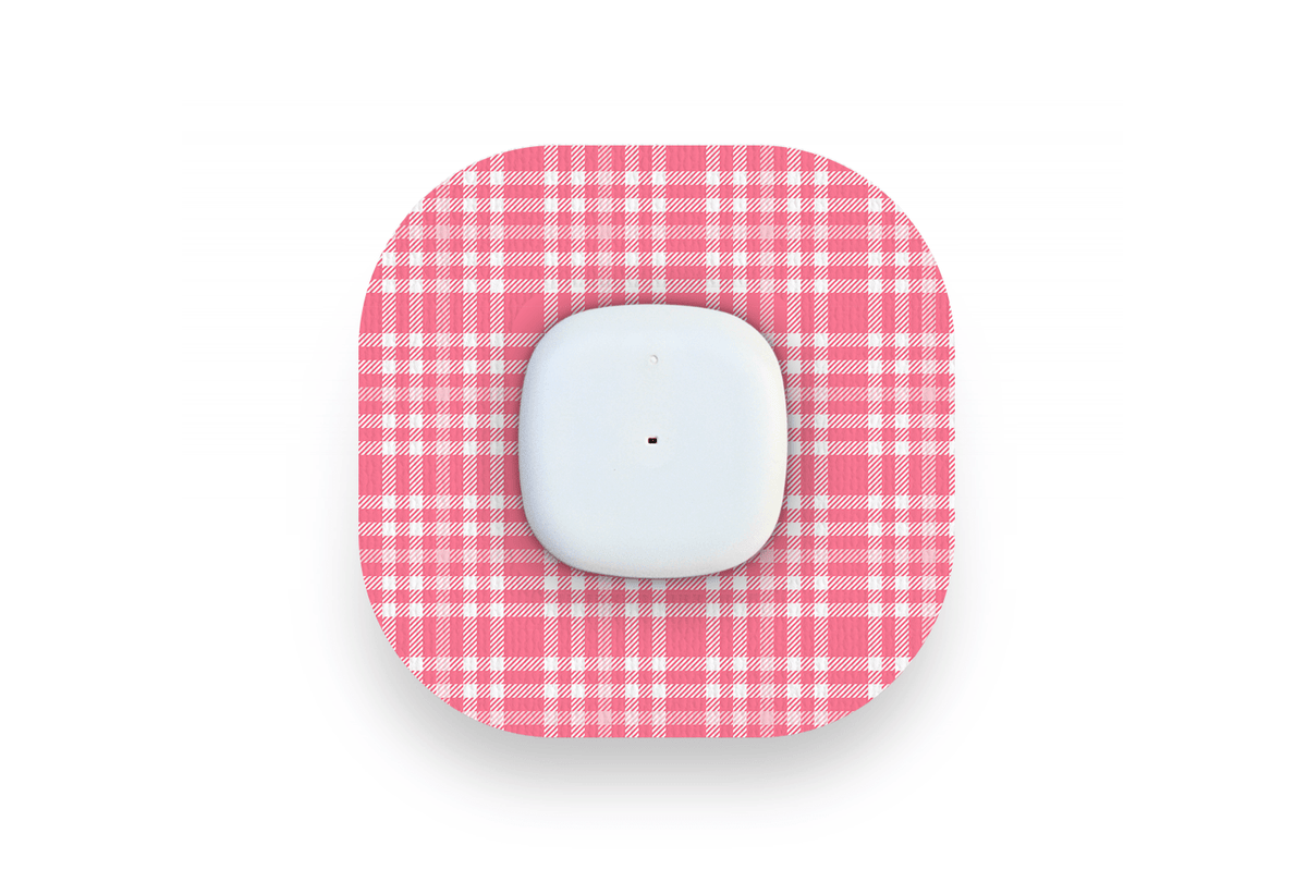 Pink Plaid Patch - Simplera for Single diabetes supplies and insulin pumps