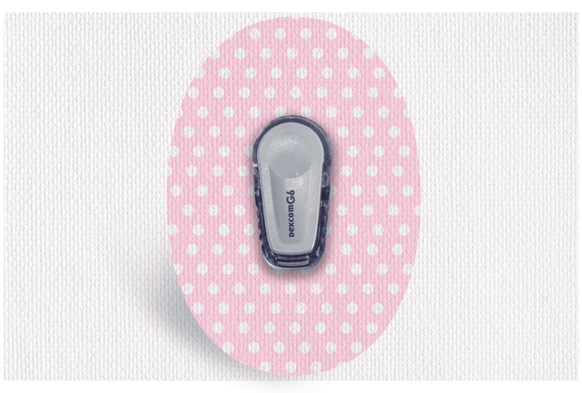 Pink Polka Dot Patch - Dexcom G6 / One for Dexcom G6 / One diabetes supplies and insulin pumps