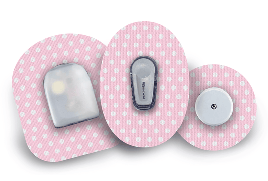 Pink Polka Dot Patch for Freestyle Libre 2 diabetes supplies and insulin pumps