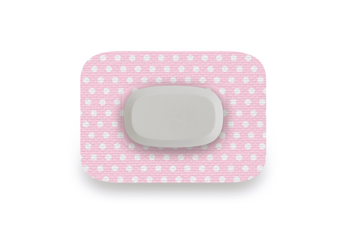 Pink Polka Dot Patch - GlucoRX Aidex for Single diabetes supplies and insulin pumps
