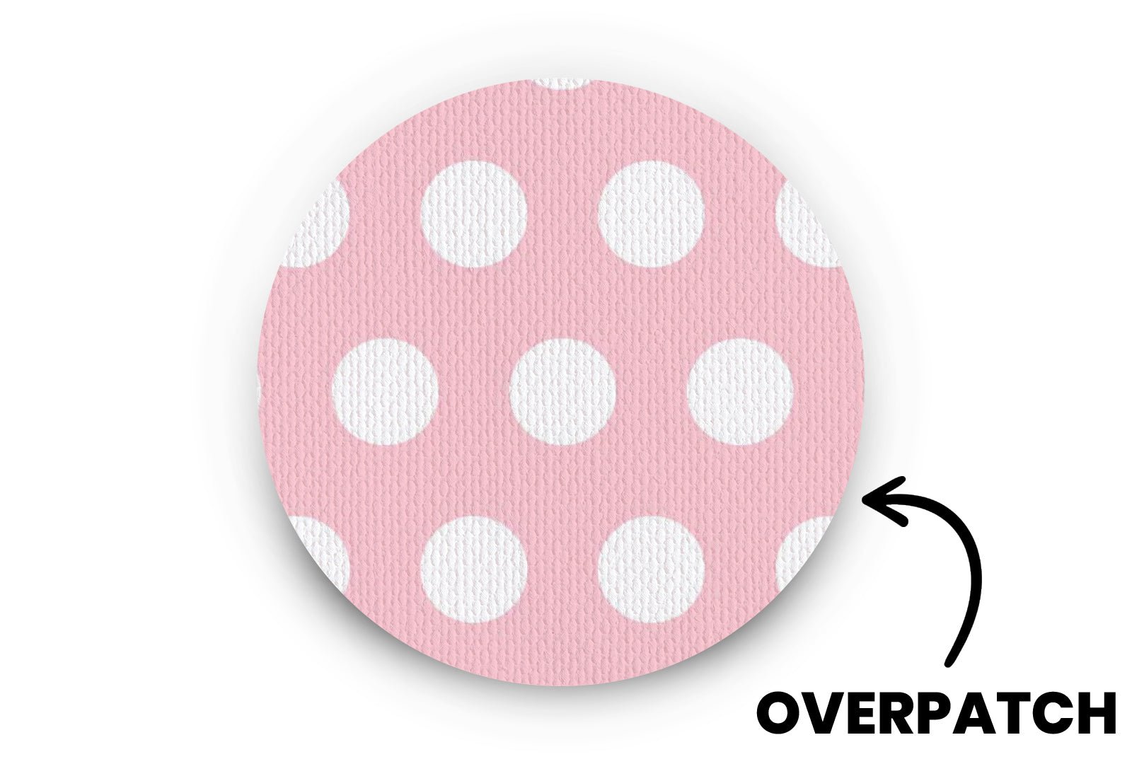 Pink Polka Dot Patch - Overpatches for Single diabetes supplies and insulin pumps