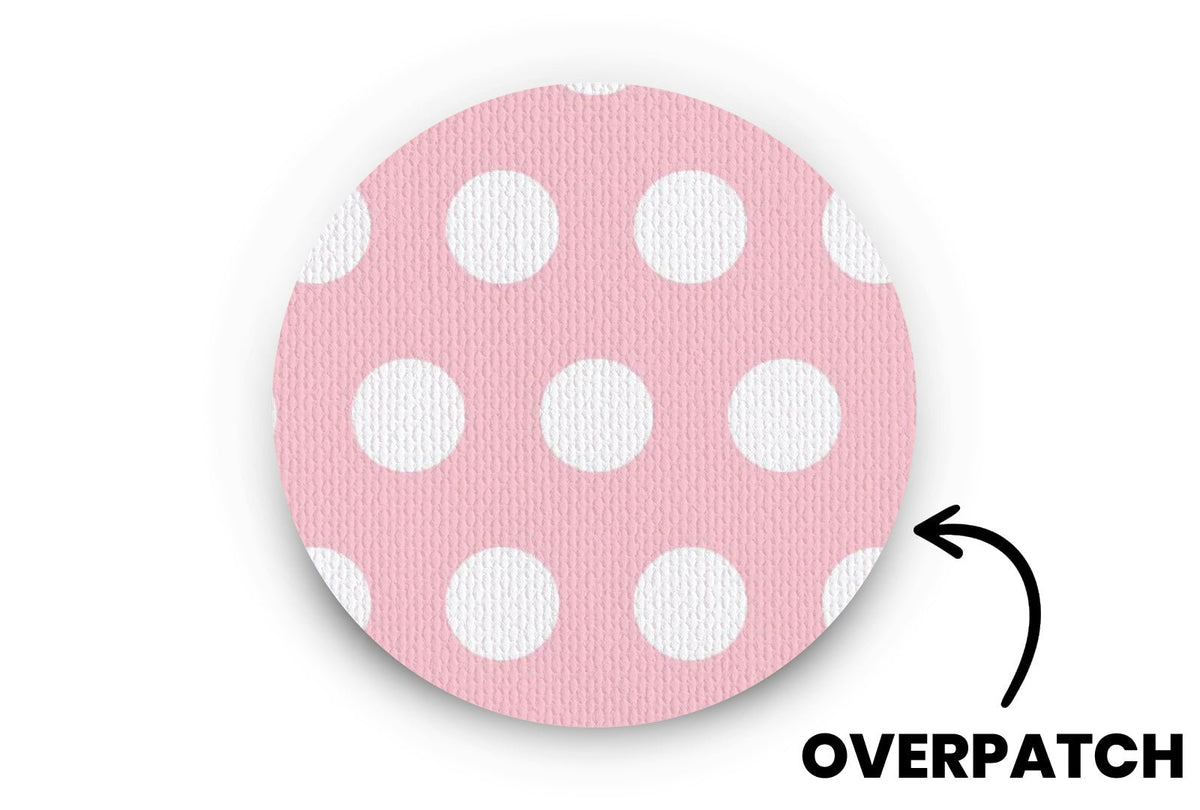 Pink Polka Dot Patch - Overpatches for Single diabetes supplies and insulin pumps