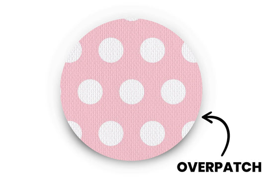 Pink Polka Dot Patch - Overpatches for Single diabetes supplies and insulin pumps