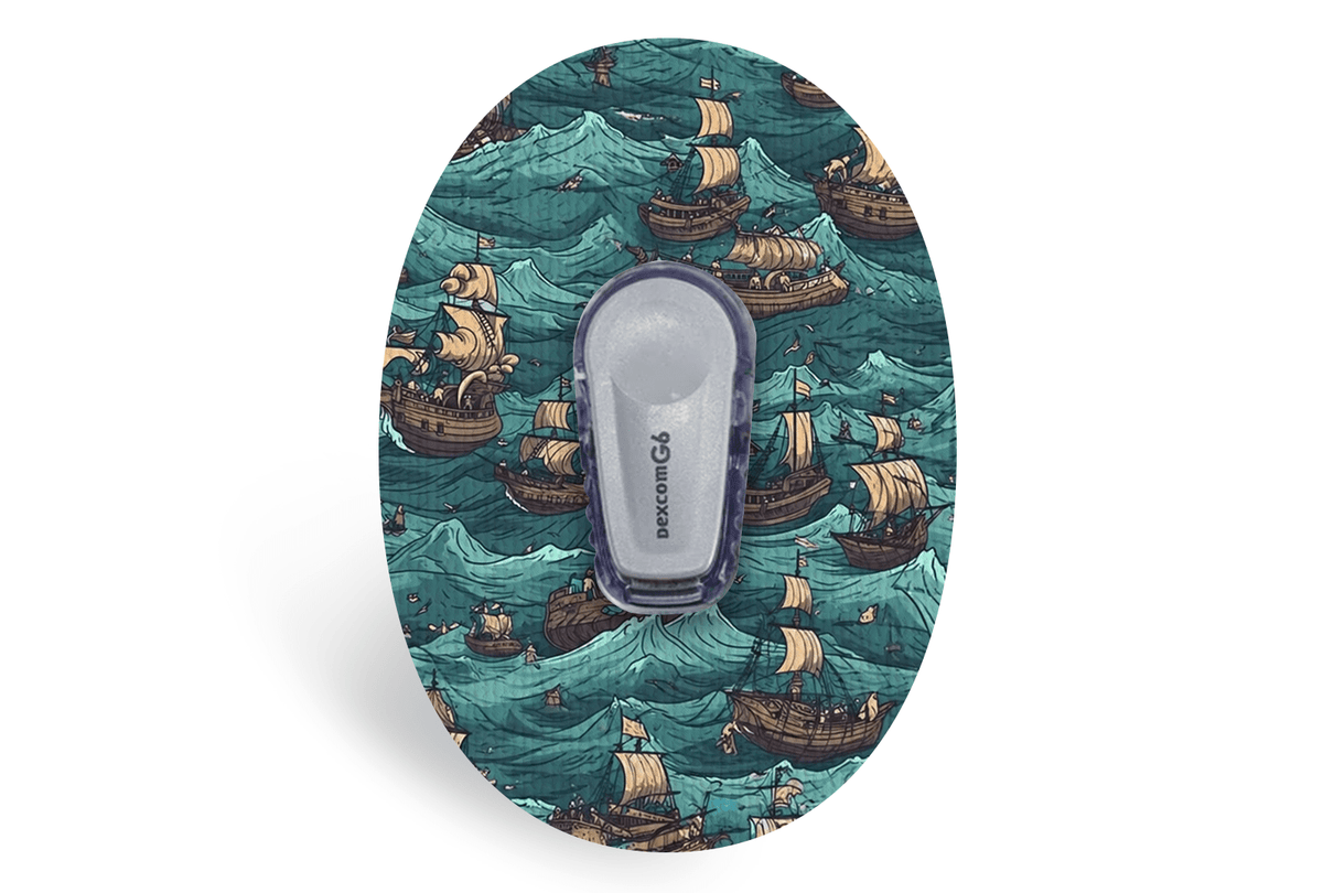Pirate Ships Patch - Dexcom G6 / One for Single diabetes supplies and insulin pumps