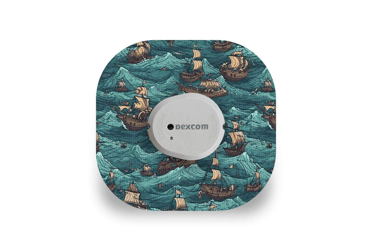 Pirate Ships Patch - Dexcom G7 / One+ for Single diabetes supplies and insulin pumps