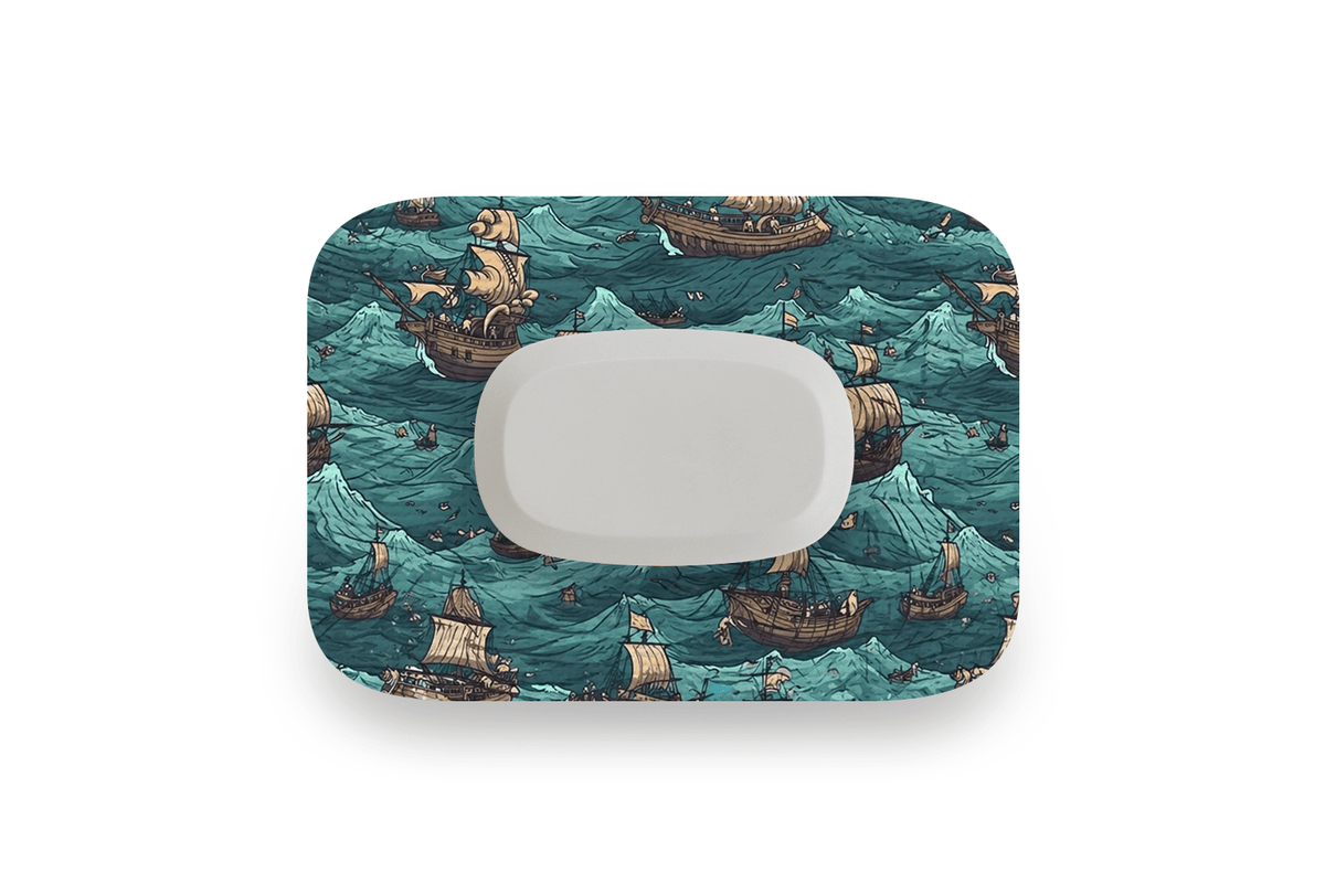 Pirate Ships Patch - GlucoRX Aidex for Single diabetes supplies and insulin pumps