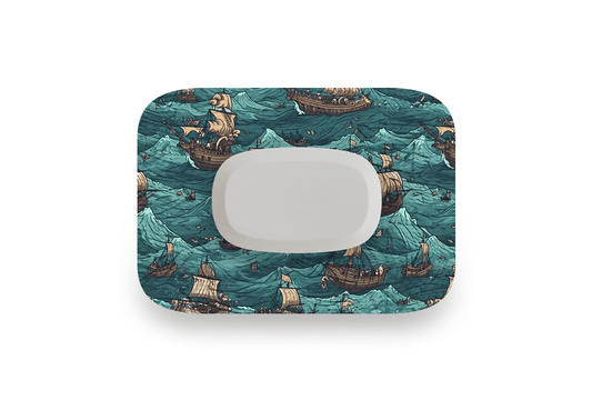 Pirate Ships Patch - GlucoRX Aidex for Single diabetes supplies and insulin pumps