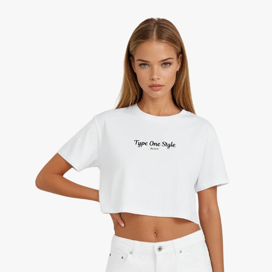 Powered Crop T-Shirt for Black diabetes supplies and insulin pumps