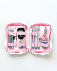 Pretty in Pink T1D Essentials Bag for diabetes supplies and insulin pumps