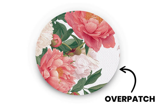 Pretty Peony Patch - Overpatches for Single diabetes supplies and insulin pumps