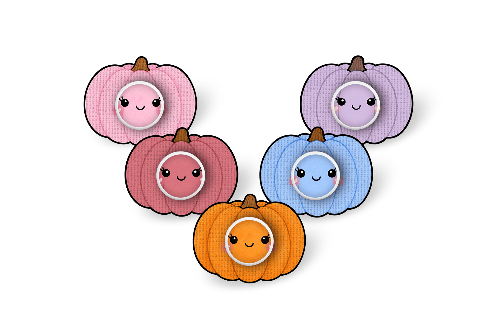 Pretty Pumpkins Patch Pack for Ypsomed Mylife Orbit diabetes supplies and insulin pumps
