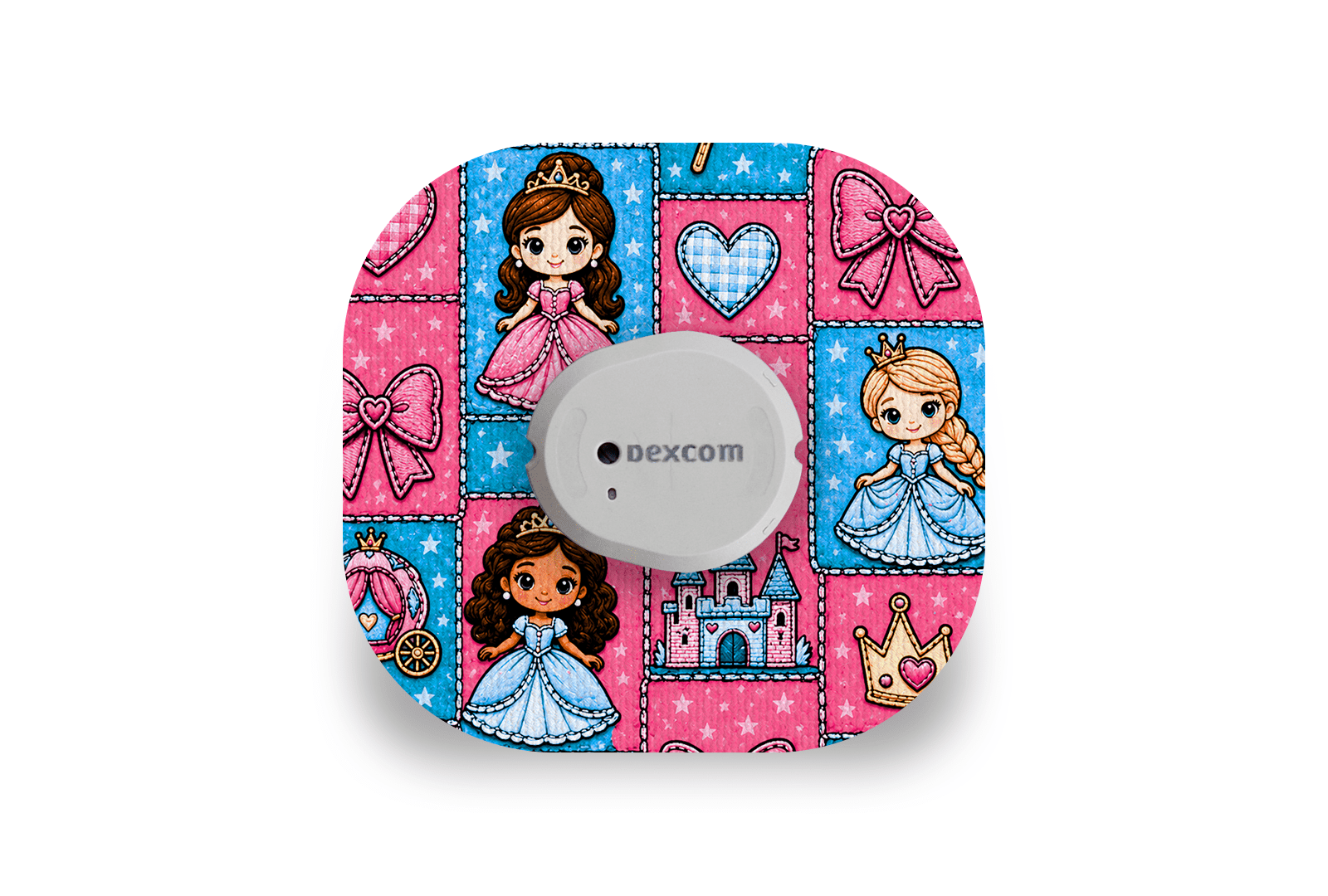 Princess Patchwork Patch for Dexcom G7 / One+ diabetes supplies and insulin pumps