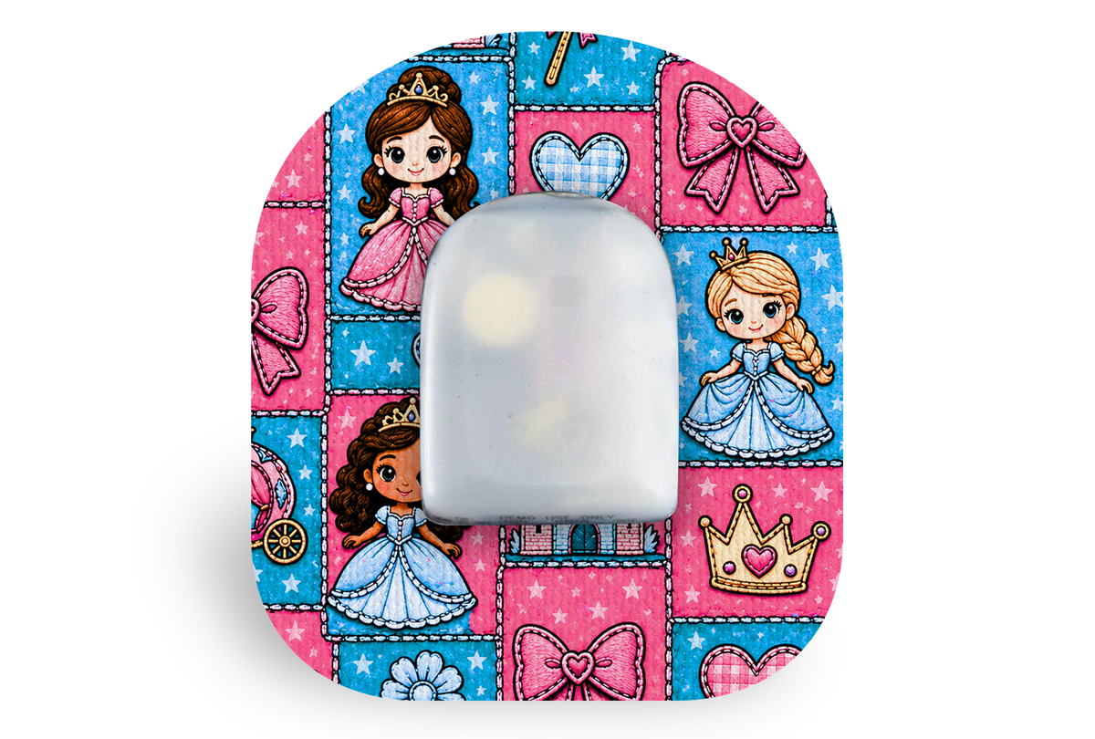 Princess Patchwork Patch - For Omnipod® for Single diabetes supplies and insulin pumps