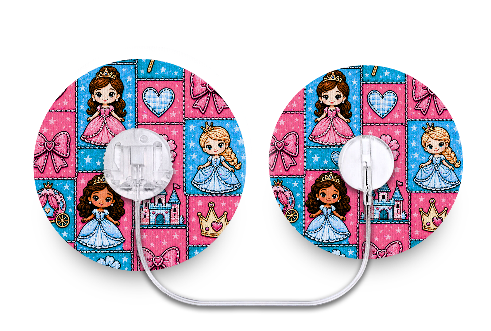 Princess Patchwork Patch - Minimed Sure-T for Single diabetes supplies and insulin pumps