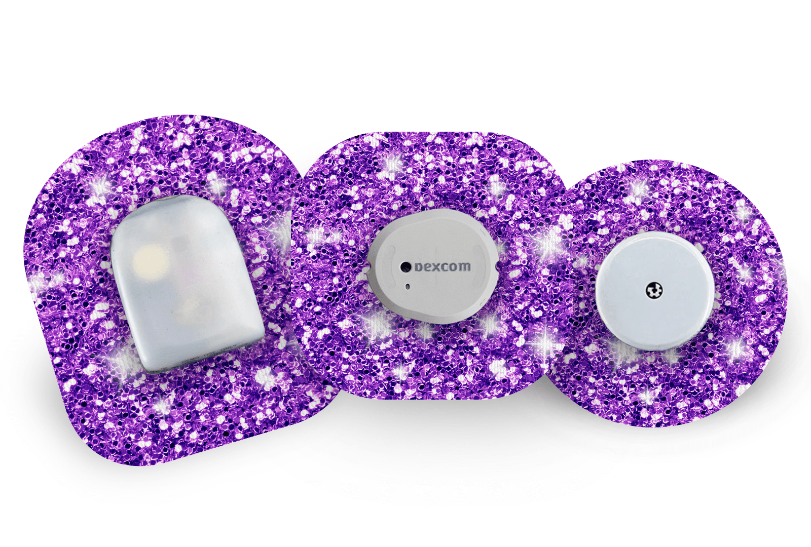 Purple Glitter Patch for Freestyle Libre 2 diabetes supplies and insulin pumps