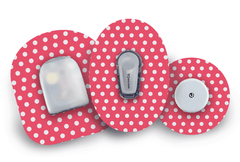 Red Polka Dot Patch for Freestyle Libre diabetes supplies and insulin pumps