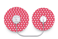 Red Polka Dot Patch for Freestyle Libre diabetes supplies and insulin pumps