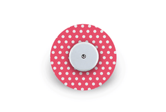 Red Polka Dot Patch for Freestyle Libre diabetes supplies and insulin pumps