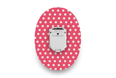 Red Polka Dot Patch for Freestyle Libre diabetes supplies and insulin pumps