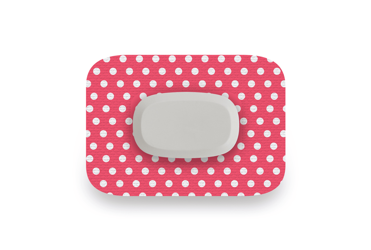 Red Polka Dot Patch - GlucoRX Aidex for Single diabetes supplies and insulin pumps