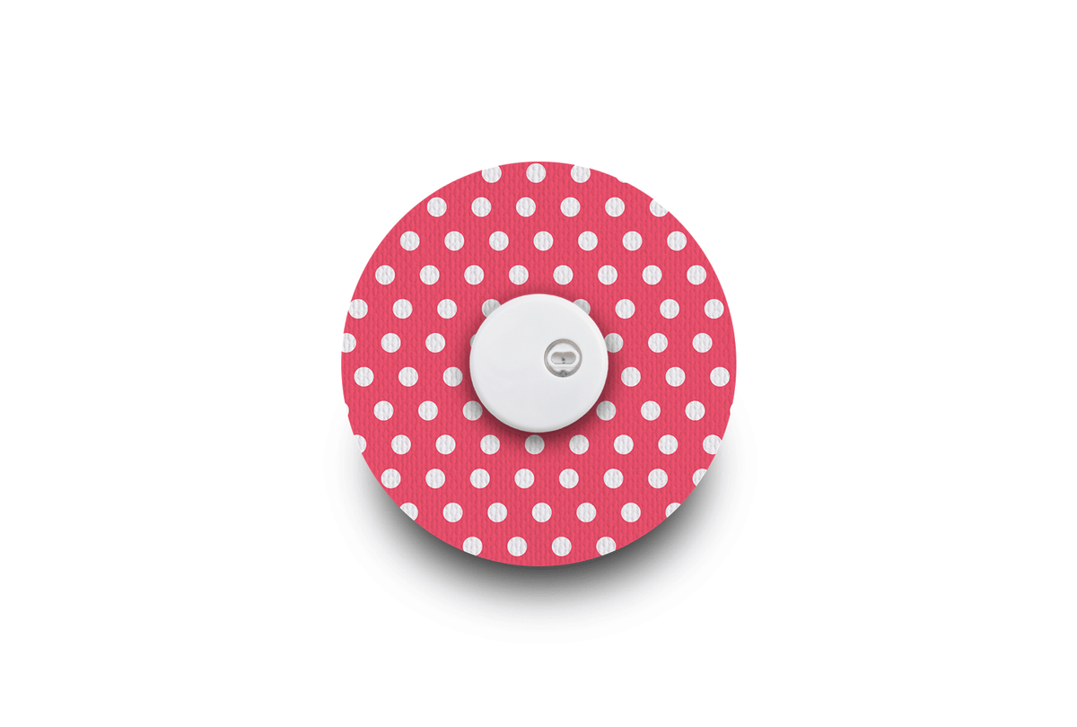 Red Polka Dot Patch - Libre 3 for Single diabetes supplies and insulin pumps