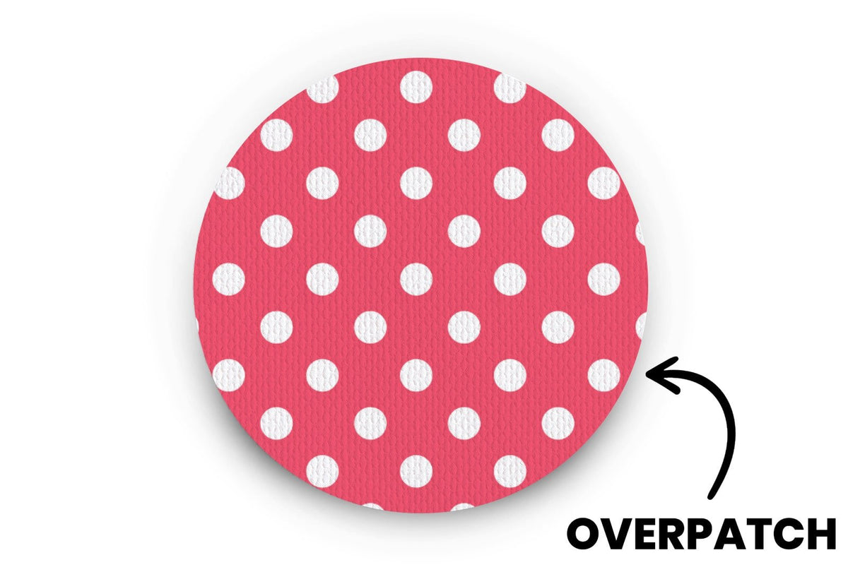 Red Polka Dot Patch - Overpatches for Single diabetes supplies and insulin pumps
