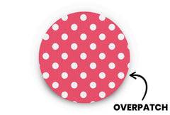 Red Polka Dot Patch - Overpatches for Single diabetes supplies and insulin pumps