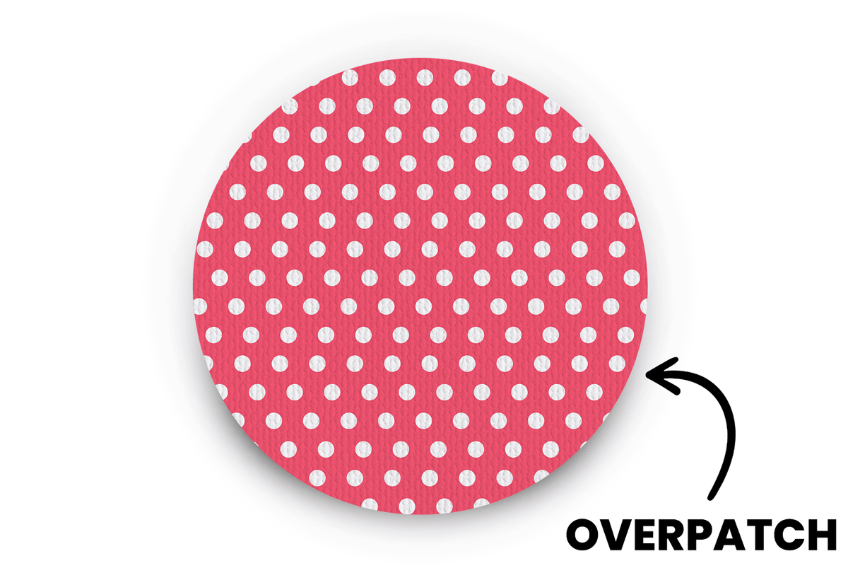 Red Polka Dot Patch - Overpatches for Single diabetes supplies and insulin pumps