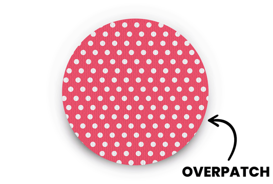 Red Polka Dot Patch - Overpatches for Single diabetes supplies and insulin pumps