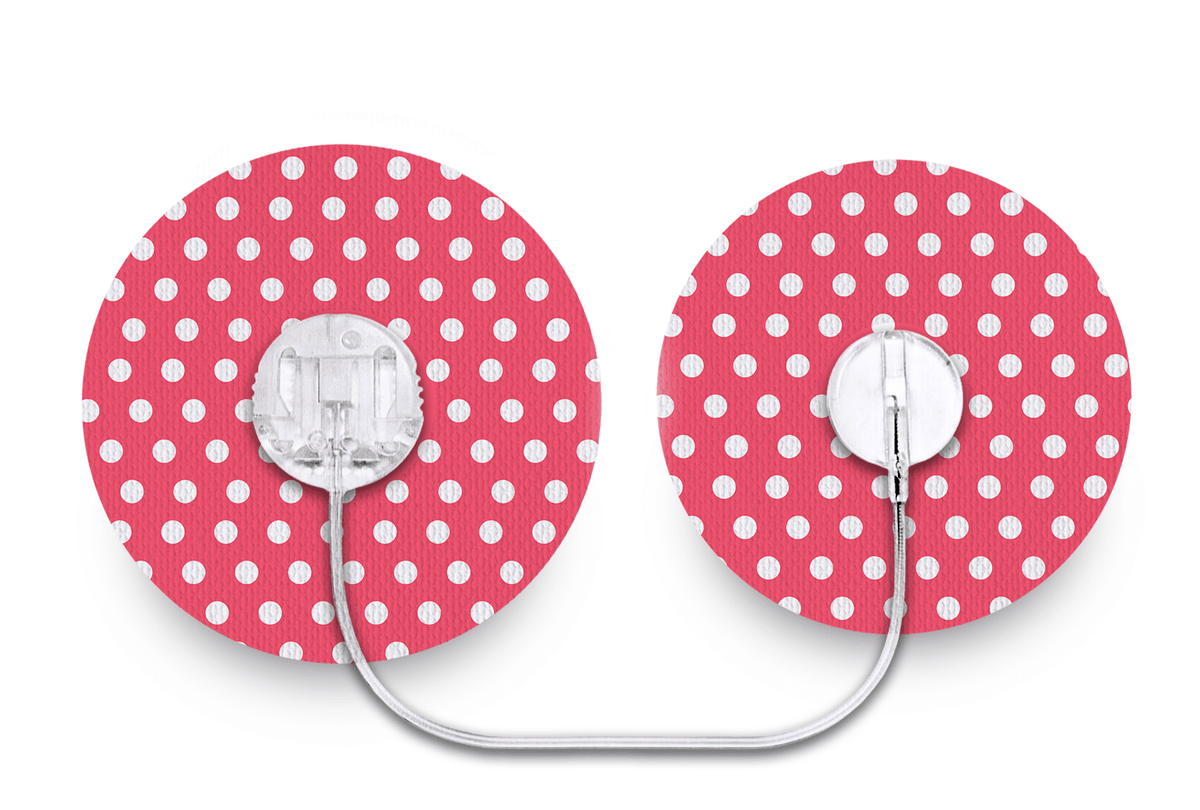 Red Polka Dot Patch - Tru - Steel for Single diabetes supplies and insulin pumps