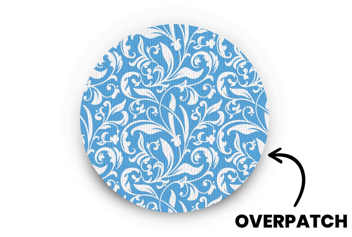 Royal White Flowers Patch - Overpatches for Single diabetes supplies and insulin pumps