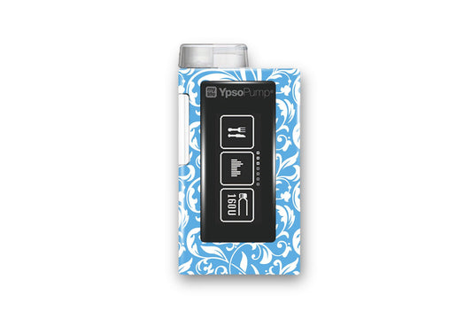 Royal White Flowers Sticker for Novopen 4, 5, 6, or Echo diabetes supplies and insulin pumps