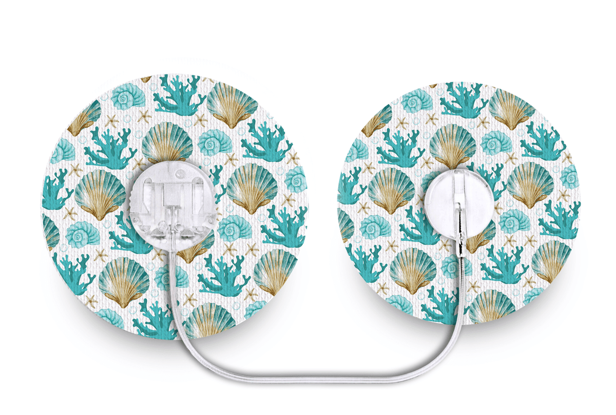 Seashells Patch - Tru - Steel for Single diabetes supplies and insulin pumps