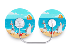 Seaside Seagulls Patch - Tru - Steel for Single diabetes supplies and insulin pumps