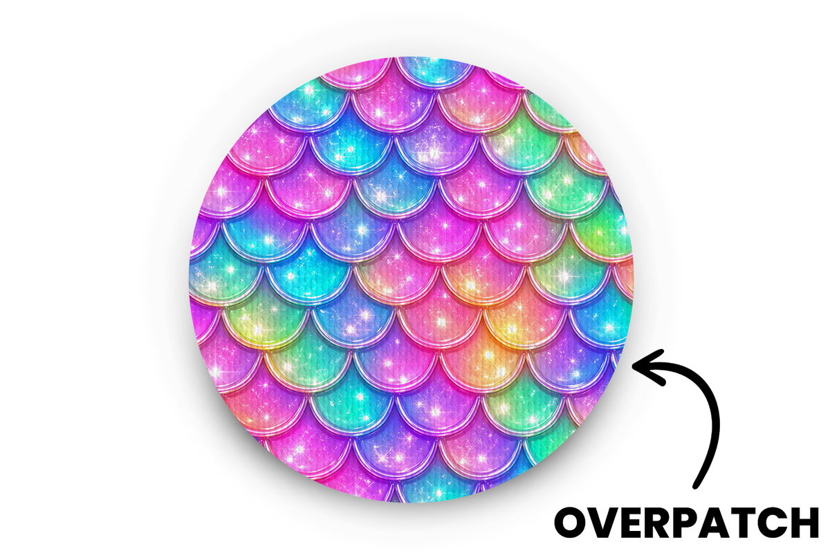 Sparkly Scales Patch - Overpatches for Single diabetes supplies and insulin pumps