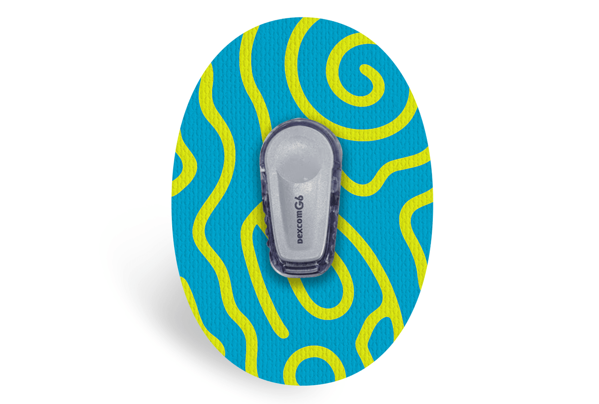 Squiggly Patch for Dexcom G6 / One diabetes supplies and insulin pumps