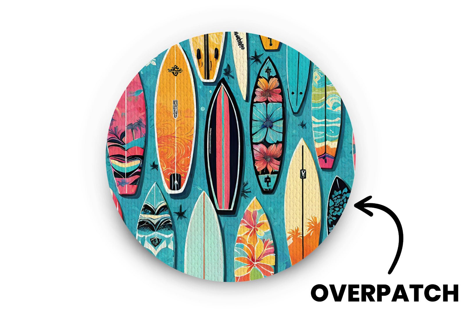 Surfboards Patch - Overpatches for Single diabetes supplies and insulin pumps