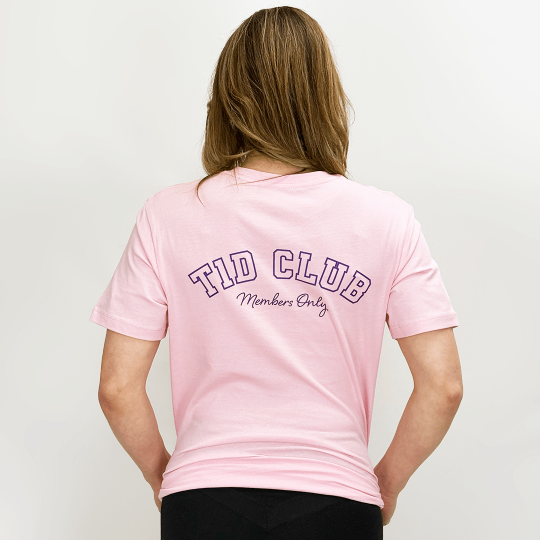 T1D Club T-Shirt for Pink diabetes supplies and insulin pumps