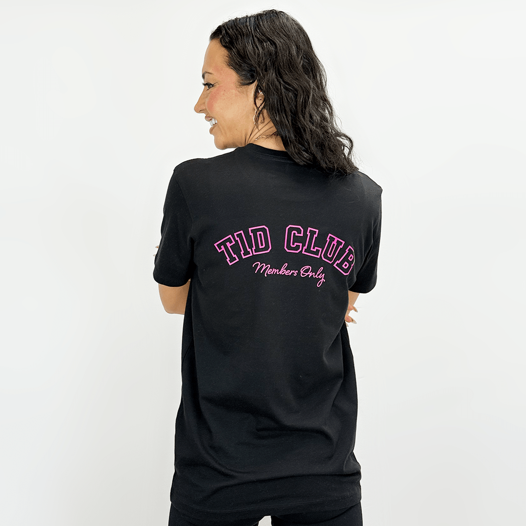 T1D Club T-Shirt for Pink diabetes supplies and insulin pumps