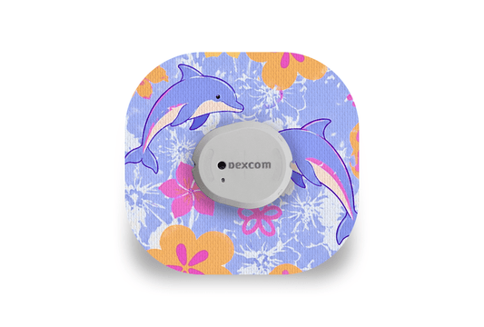 Tropical Dolphins Patch - Dexcom G7 / One+ for Single diabetes supplies and insulin pumps