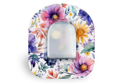 Watercolour Flowers Patch for Omnipod diabetes supplies and insulin pumps