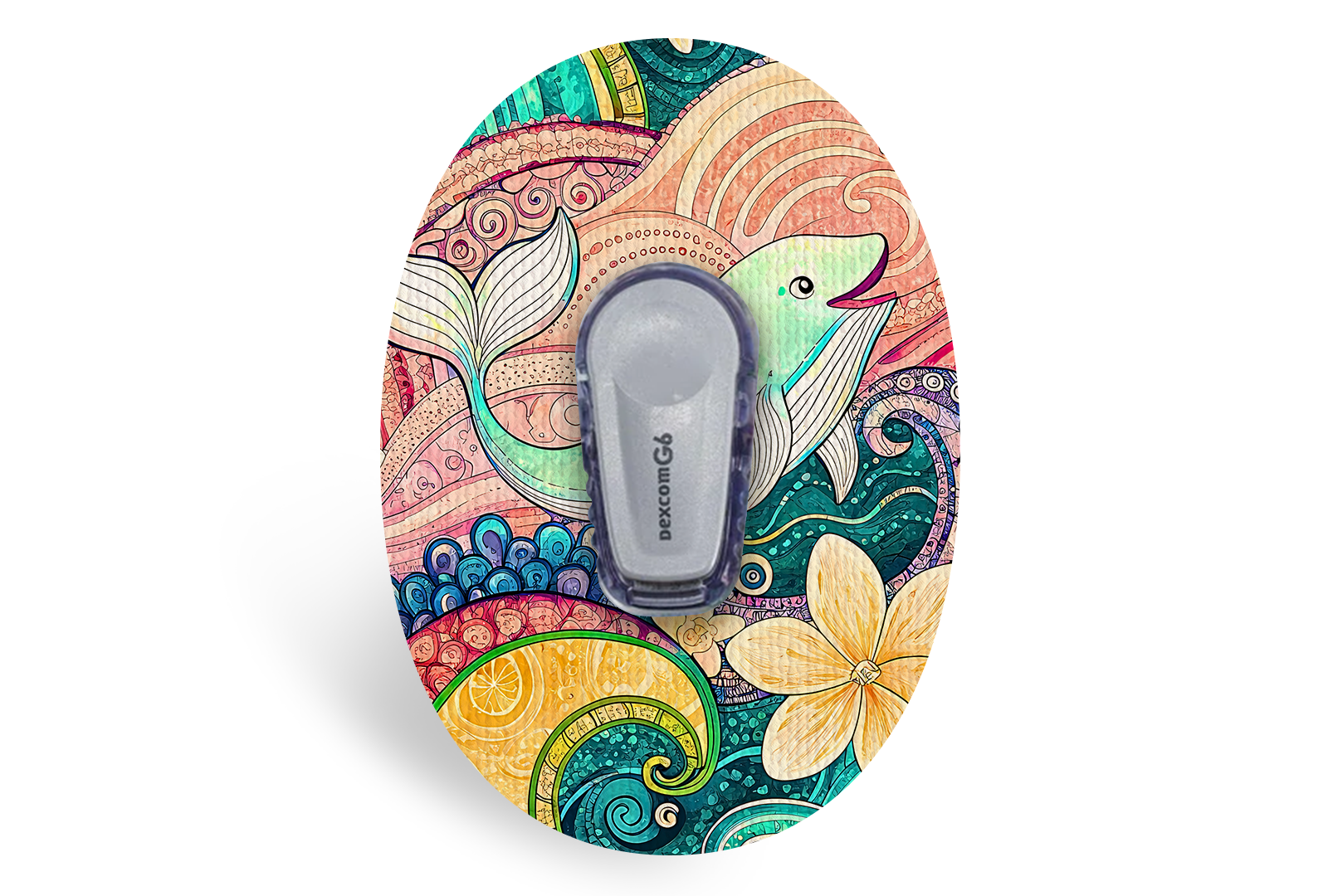 Whimsical Whale Patch - Dexcom G6 / One for Single diabetes supplies and insulin pumps