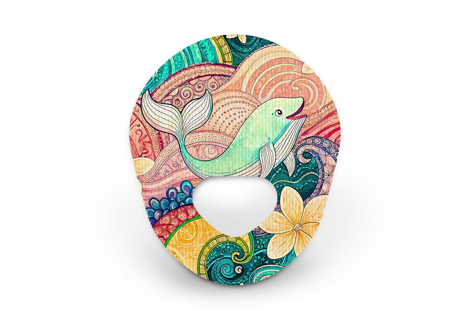 Whimsical Whale Patch - Guardian Enlite for Single diabetes supplies and insulin pumps