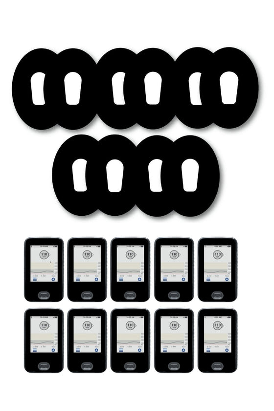 All Black Patches Matching Set for Dexcom G6 diabetes CGMs and insulin pumps