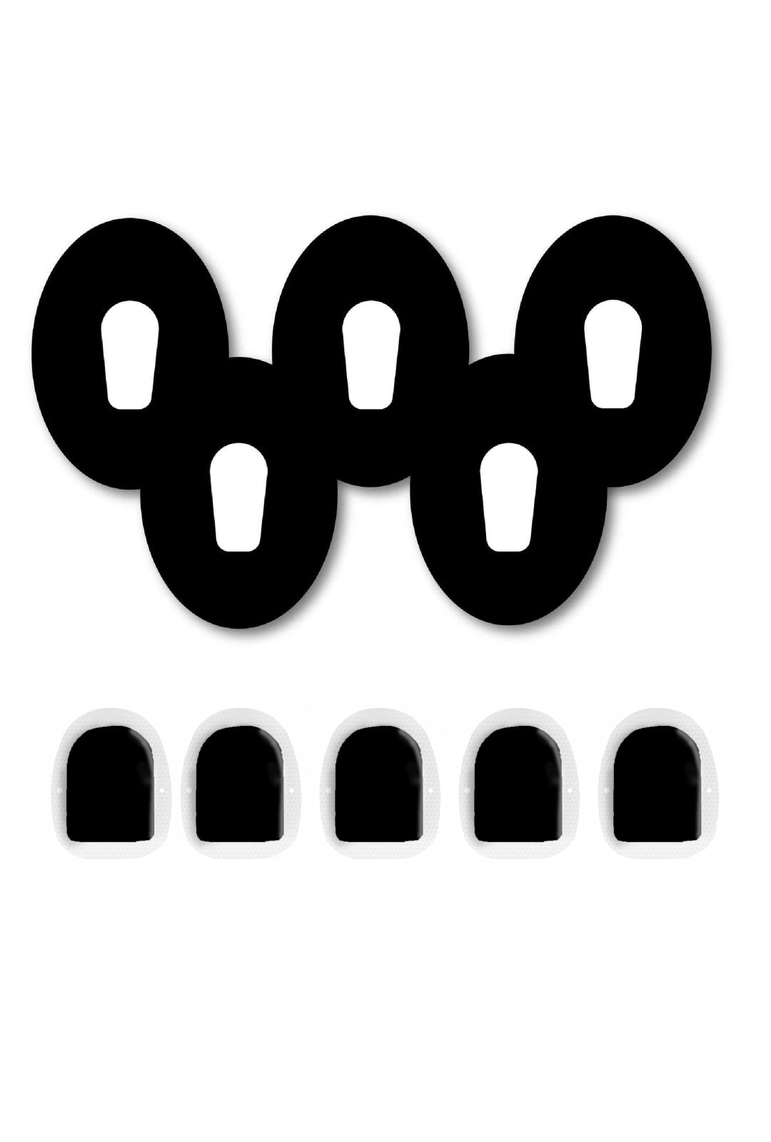 All Black Patches Matching Set for Dexcom G6 diabetes CGMs and insulin pumps